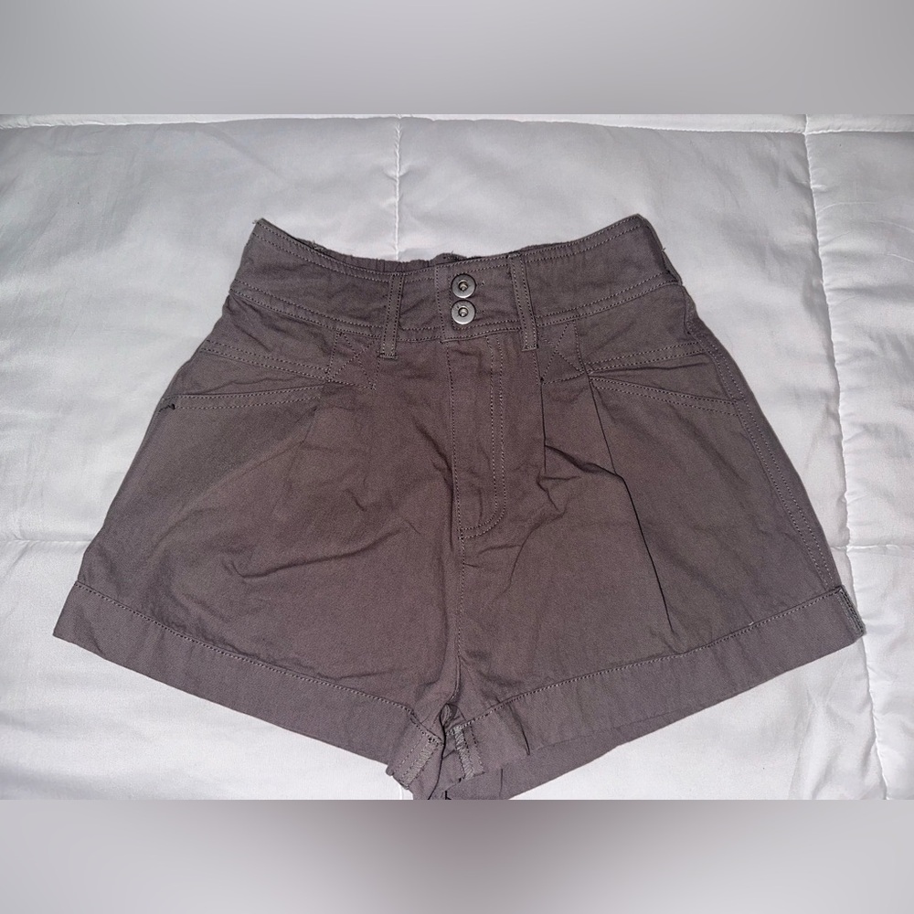 New In Dark Grey Denim Shorts
